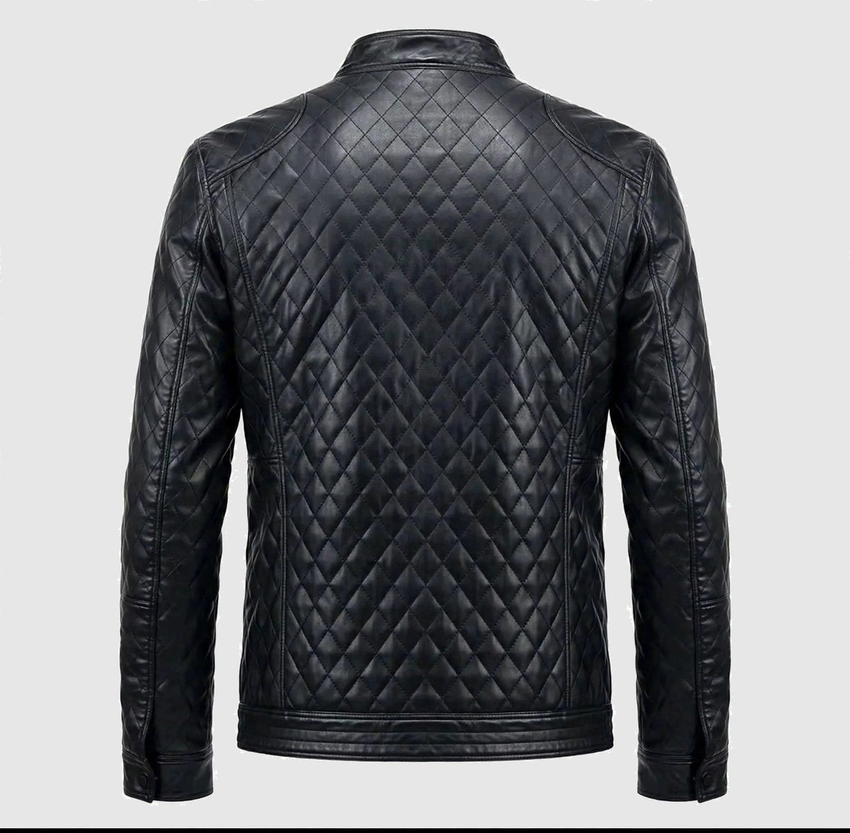 Men's Black Diamond Quilted Leather Jacket