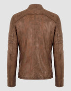 Men's Vintage Brown Quilted Leather Jacket
