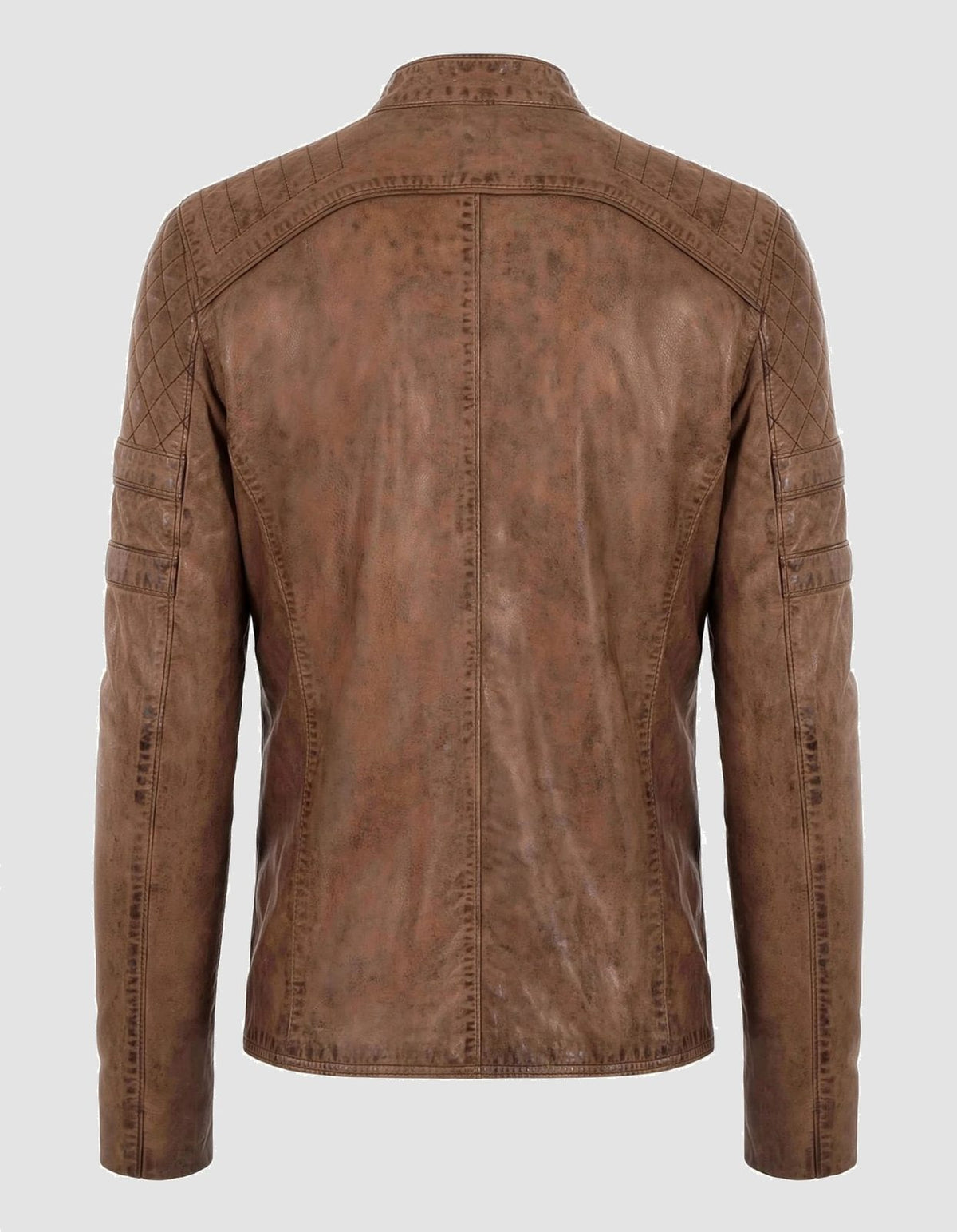 Men's Vintage Brown Quilted Leather Jacket
