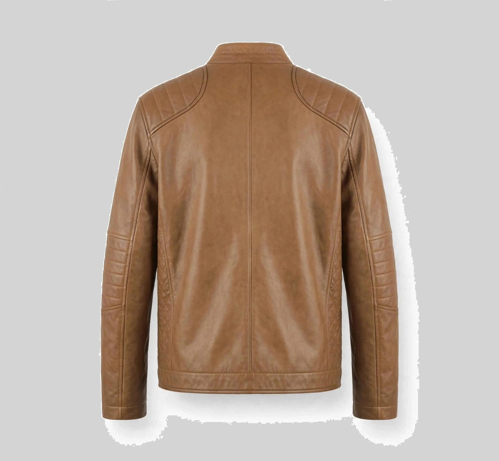 Men's Beige Leather Jacket