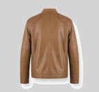 Men's Beige Leather Jacket