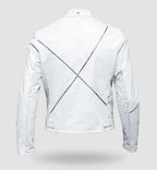 Men's White Minimalist Leather Jacket
