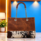 Brown Hair-on Cowhide Western Tote — ZULVIQUE ZLV-004