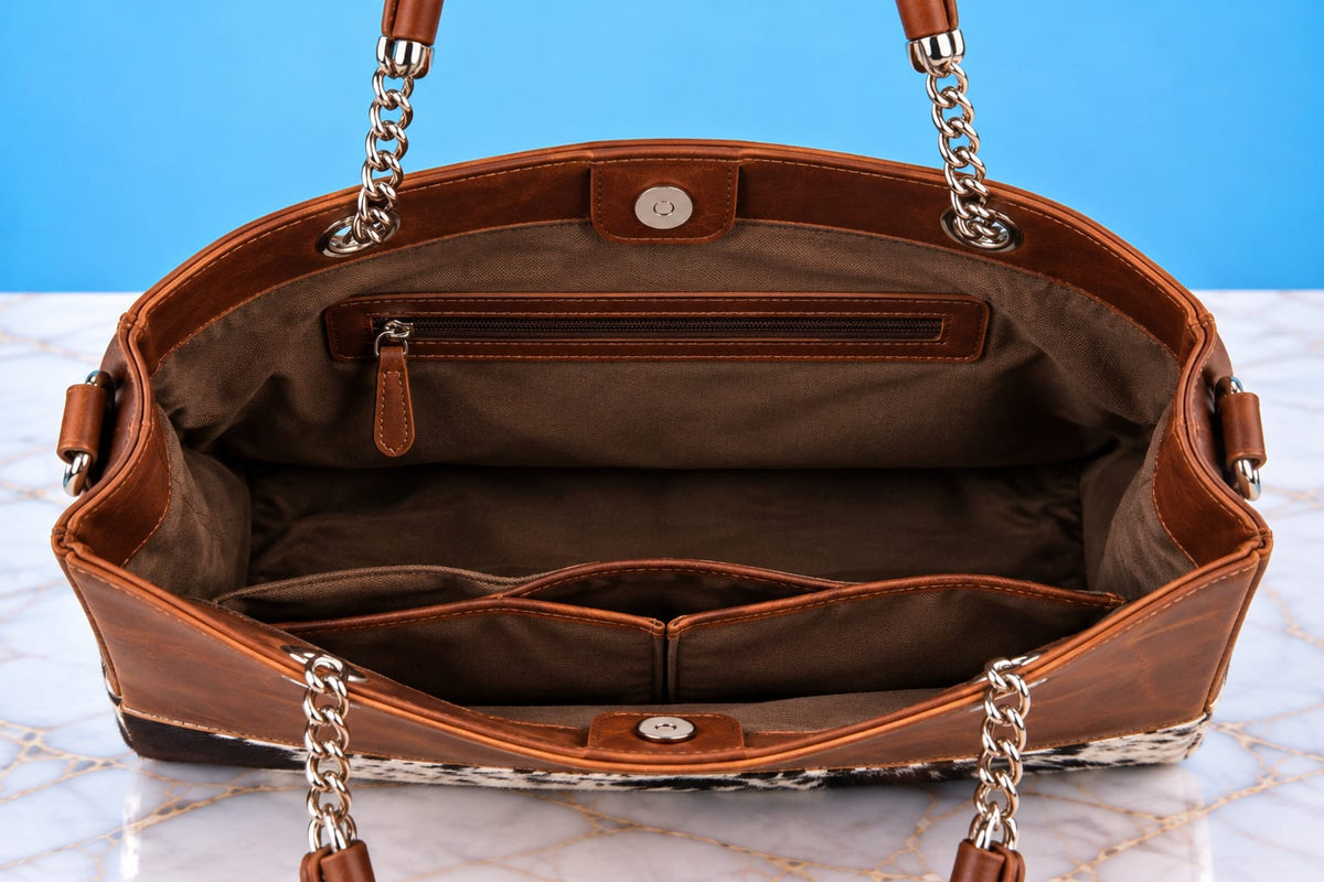 Brown Hair-on Cowhide Western Tote — ZULVIQUE ZLV-004