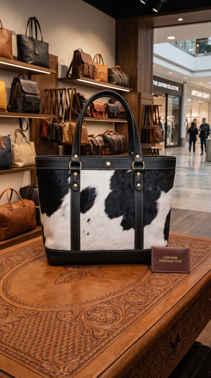 Black & White Cowhide Tote — Black Trim ZULVIQUE ZLV-017