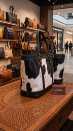 Black & White Cowhide Tote — Black Trim ZULVIQUE ZLV-017
