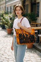 Orange & Black Hair-on Cowhide Tote ZULVIQUE ZLV-018