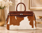 Brown & White Cowhide Statement Tote ZULVIQUE ZLV-022